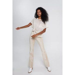 Free People Slim Pull On Velvet Flare Pants